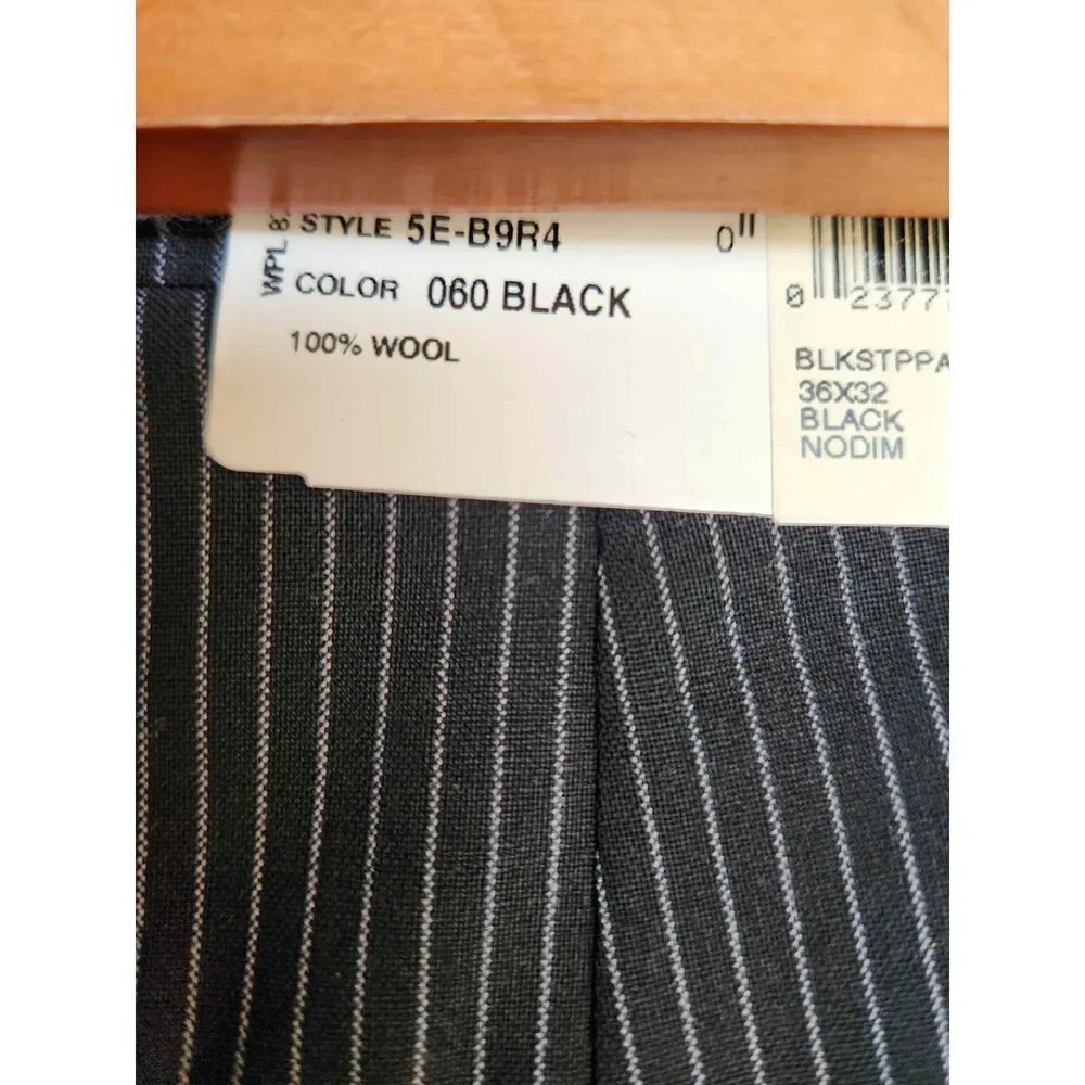 Oscar De la Renta 2 piece Wool suit pinstripe men's 44 large black white Blazer